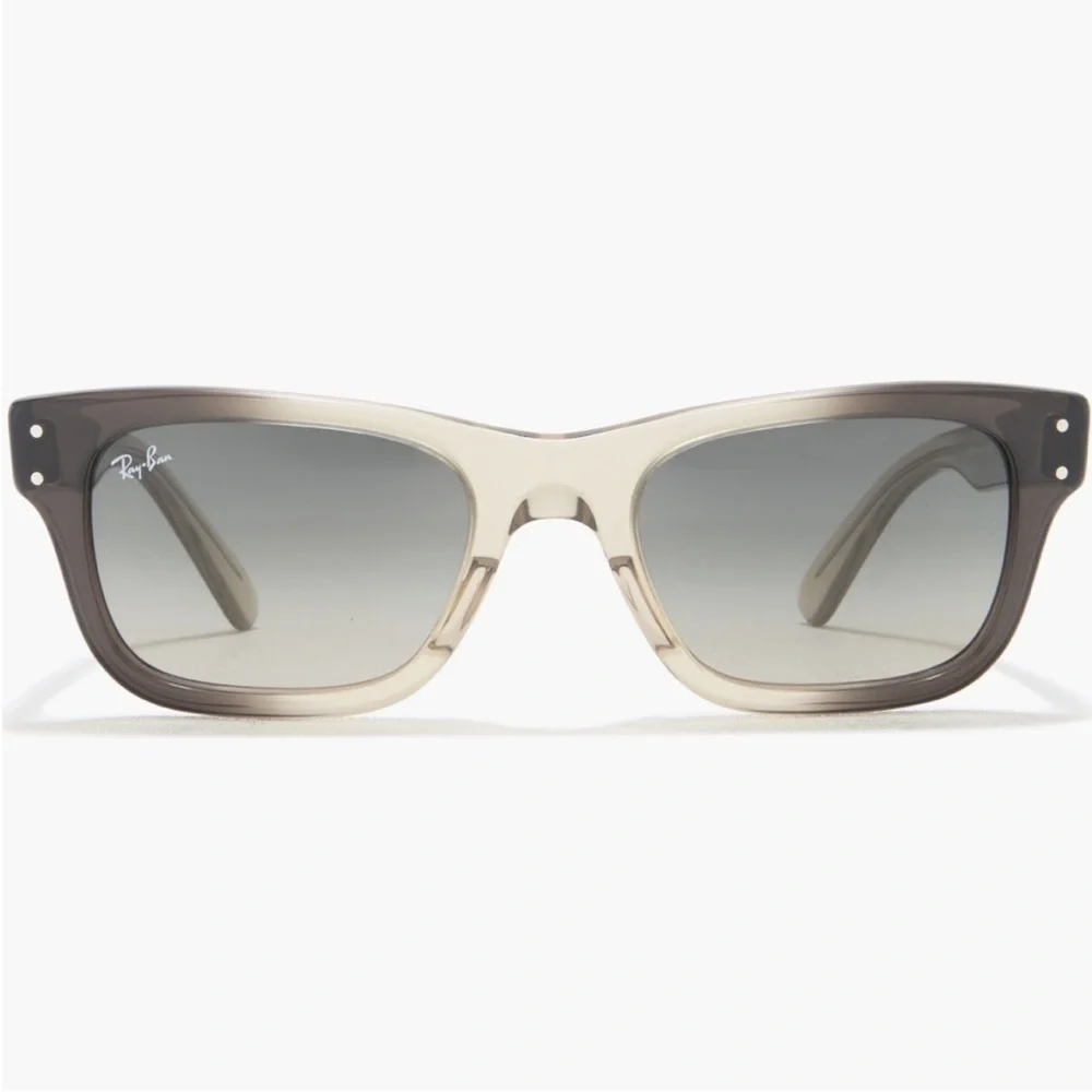 Ray-Ban Mr Burbank 52mm Rectangular Sunglasses in Transparent Grey NWT